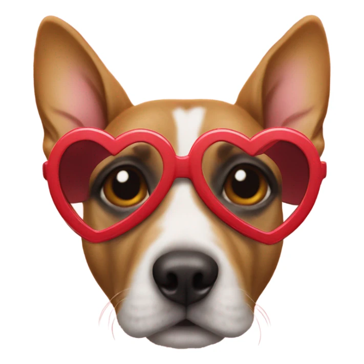 Dog wearing heart glasses sticker