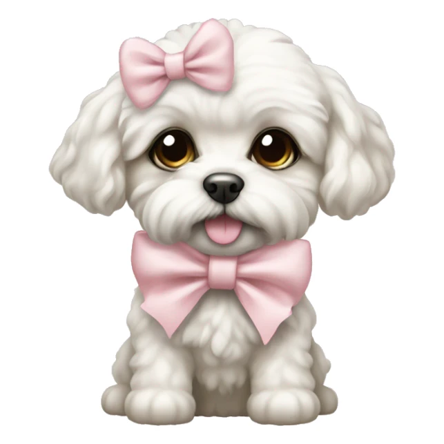 schichon puppy with pale pink bow sticker