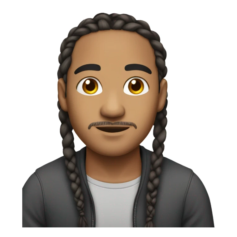 lightskin man with neck length braids not tied up sticker