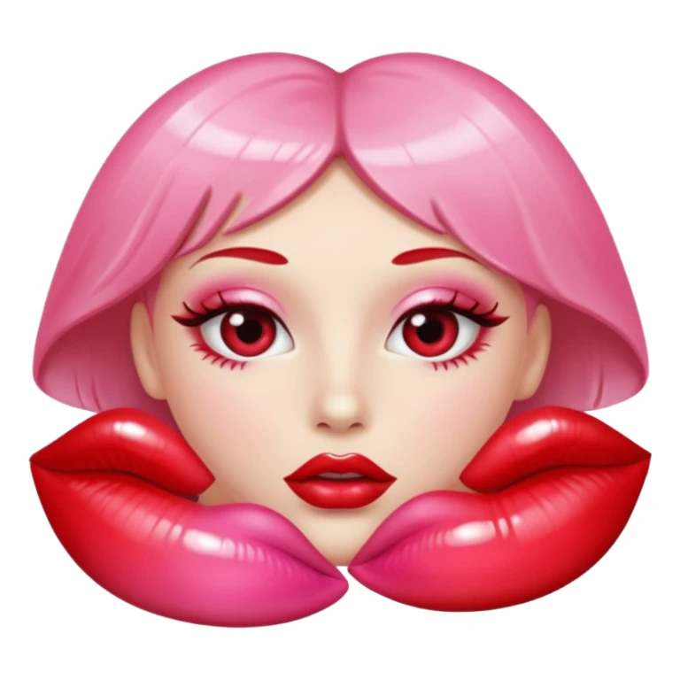 Gloss makeup pink and red sticker