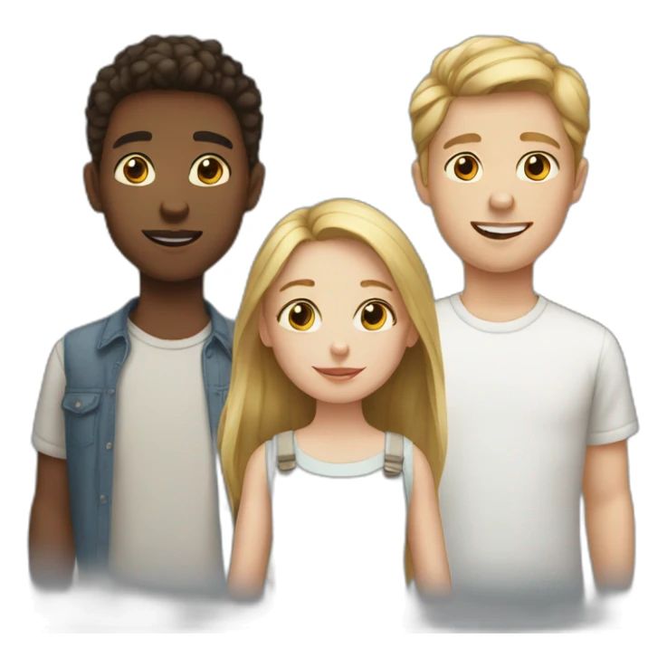 three white siblings one girl 2 boys sticker