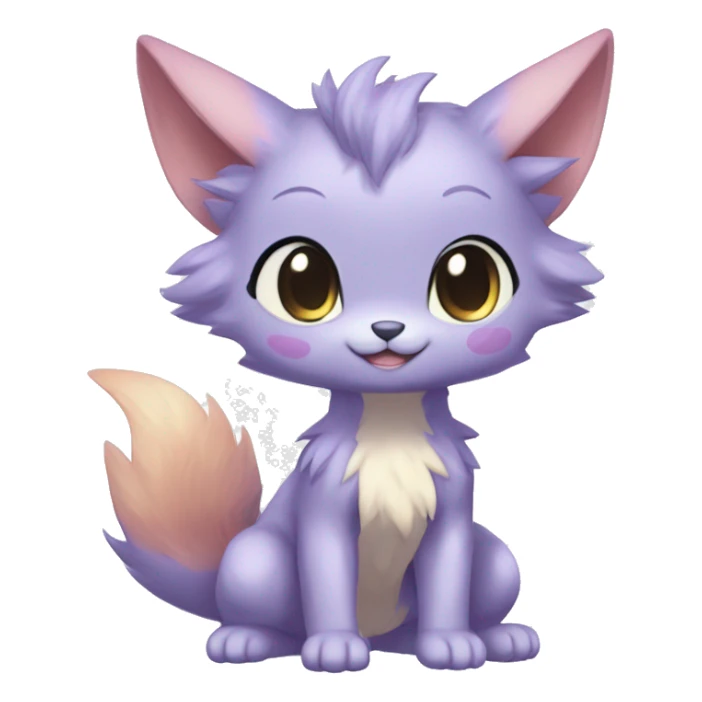 Anthro-Pastel-Fur-Sona-Chibi-Shiny-Fakémon full body sticker