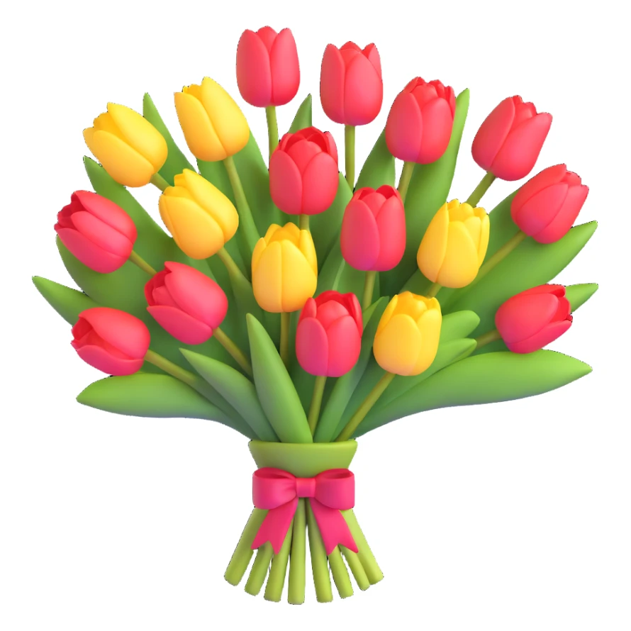 beautiful bouquet of colorful tulips sticker