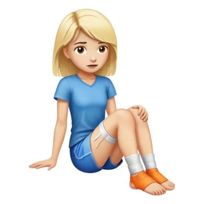 Blonde girl with injured knee sticker