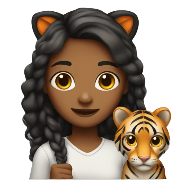 Girl with a tiger  sticker