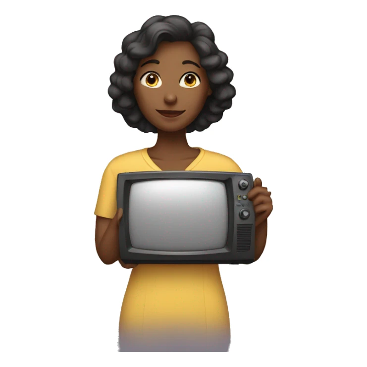 a women seing a tv sticker