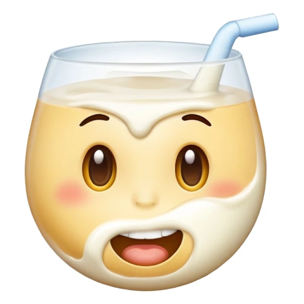 Emoji with relaxed eyes with milks rolling in the mouth sticker