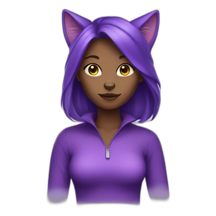 Purple cat girl sticker