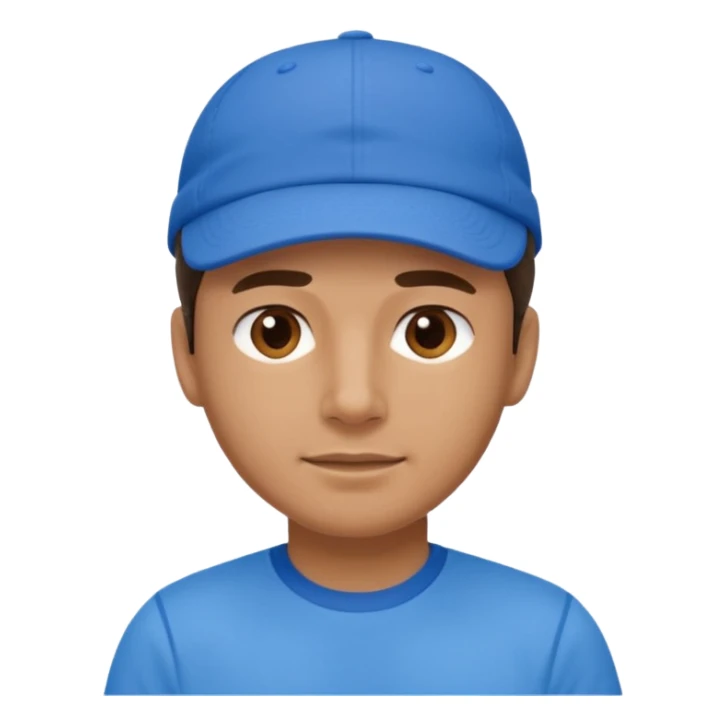 blue tennis hat and blue tshirt man sticker