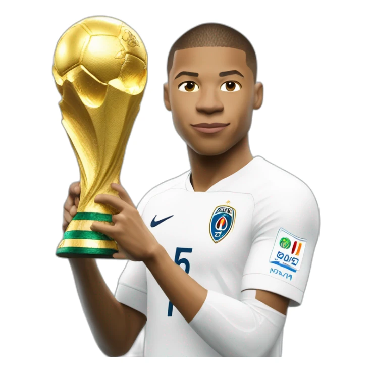 Mbappe entrain de soulever la coupe du monde et l euro en même temps sticker