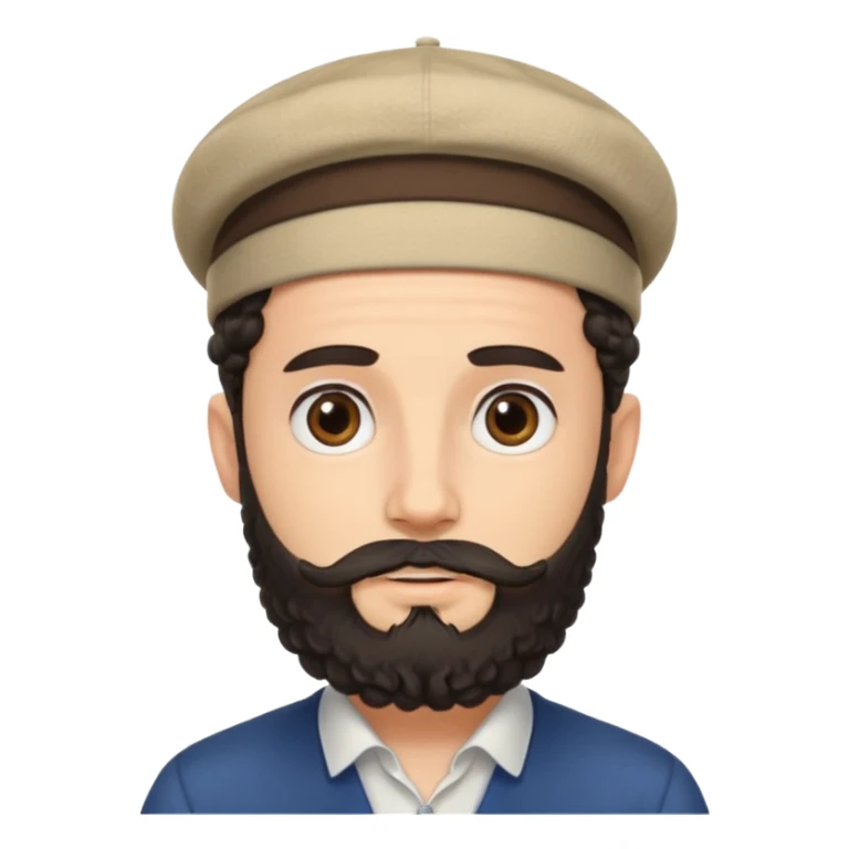 Jewish man with a kippot on his head and curls sticker