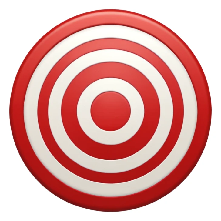 classic bullseye emoji, red and white concentric circles sticker