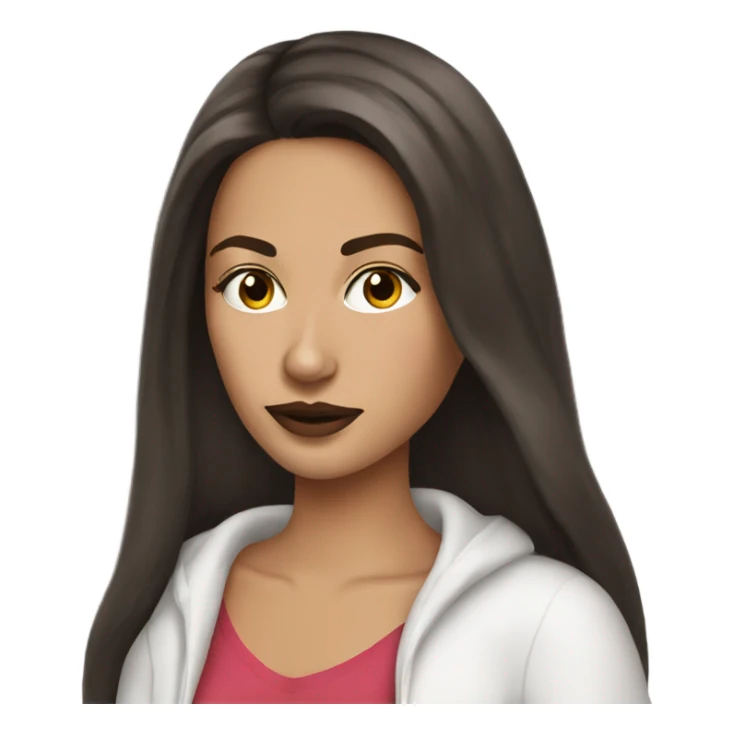 Pretty brunette woman paint her face  sticker