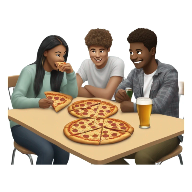 Three Columbia college students eating pizza downtown and enjoying beer  sticker
