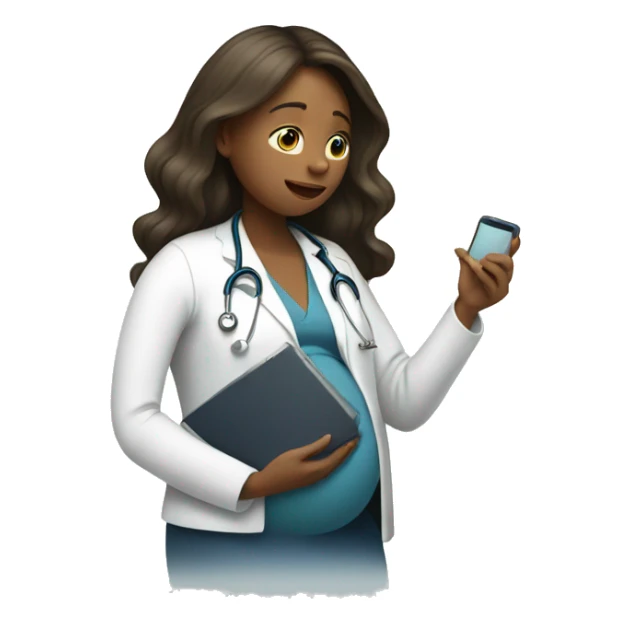 pregnant woman talking to a doctor sticker