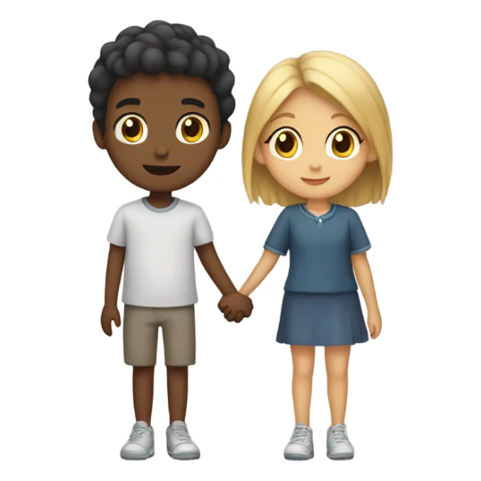 boy and girl holding hands sticker