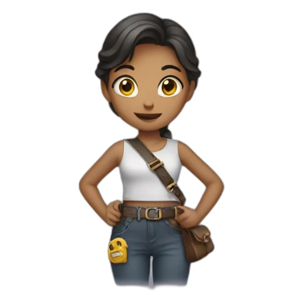 girl holding a belt in her hand sticker