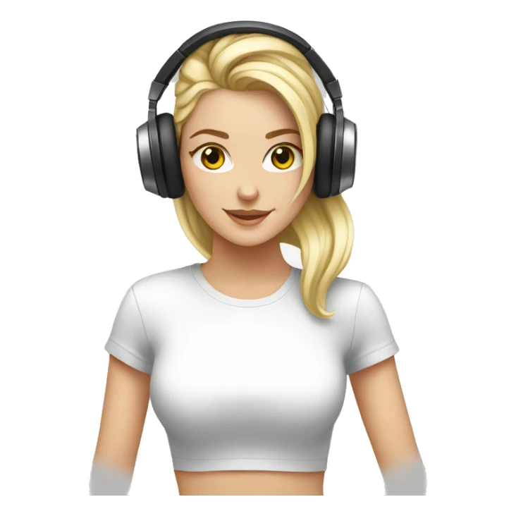 White girl electro dj on turntables sticker