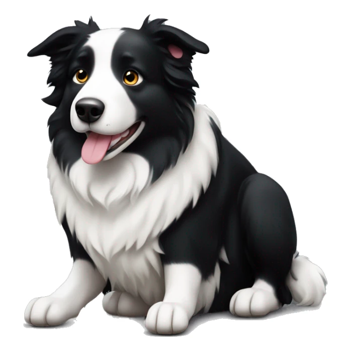 black and white morbidly obese border collie sticker