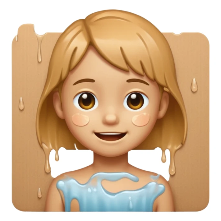 a child with wet cardboard skin tone, winking sticker