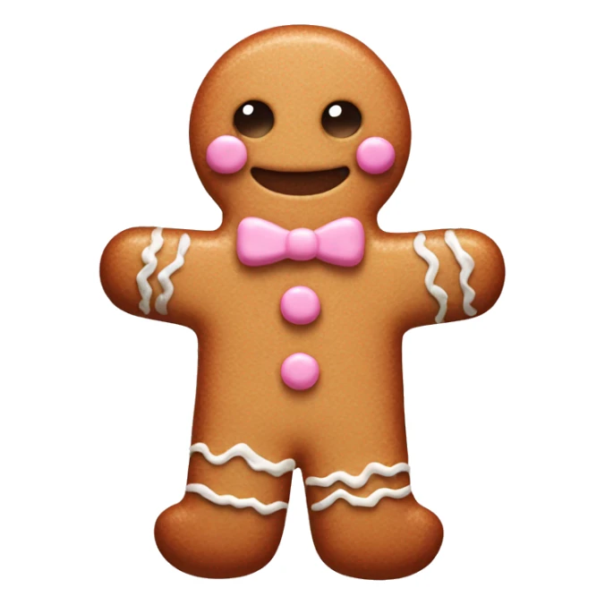 cute gingerbread man, with pastel pink frosting sticker