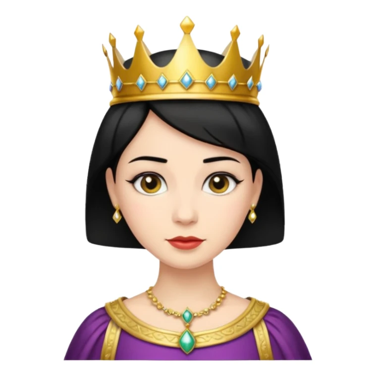 short black hair queen sticker