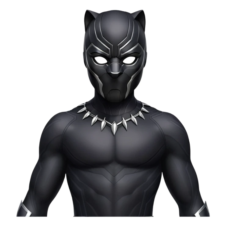 Black Panther T'Challa, upper body, superhero suit, mask on, confident pose sticker