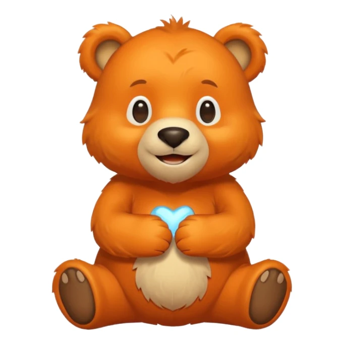 Create a orange friendly bear, make him look like from a kid cartoon and make him smile. Show his whole body. Make him look shy sticker