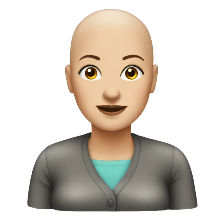 bald woman sticker