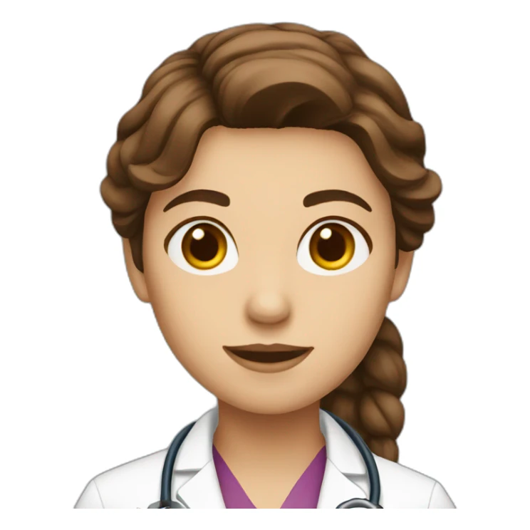 Female brown hair Doctor sticker