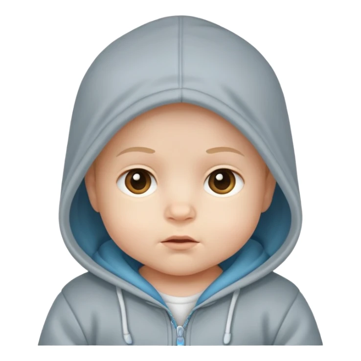 A baby wearing a hoodie sticker