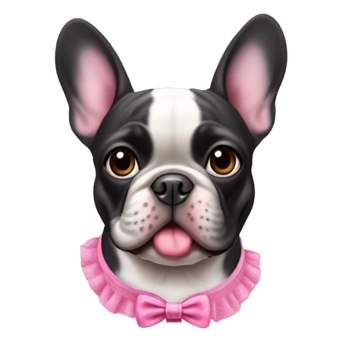 French bulldog wearing pink coquette  sticker
