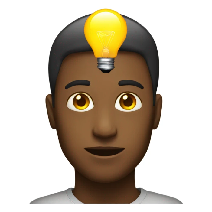 Person with an illuminated lightbulb above their head sticker
