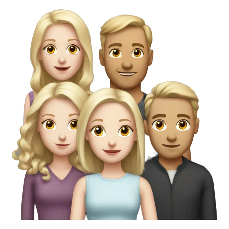 Pale skin family of 6  sticker