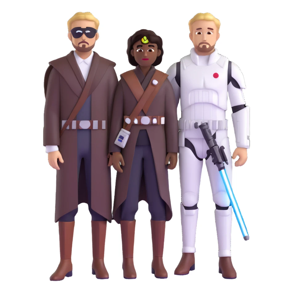 Neger and Ryan Gosling in Star Wars costumes standing together sticker