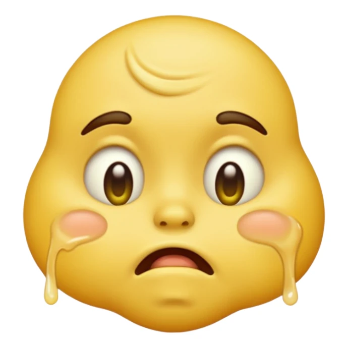 puking face, classic yellow emoji style, cheeks puffed sticker