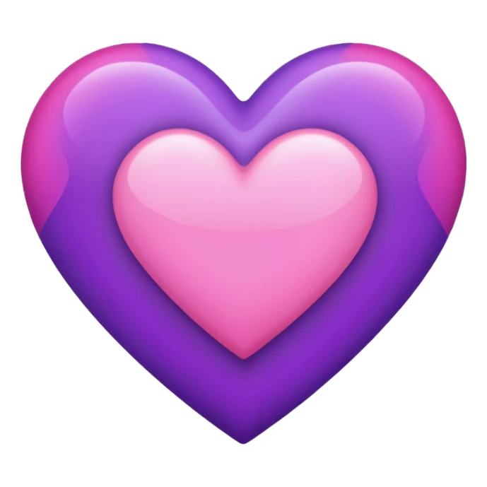 Purple + pink heart sticker