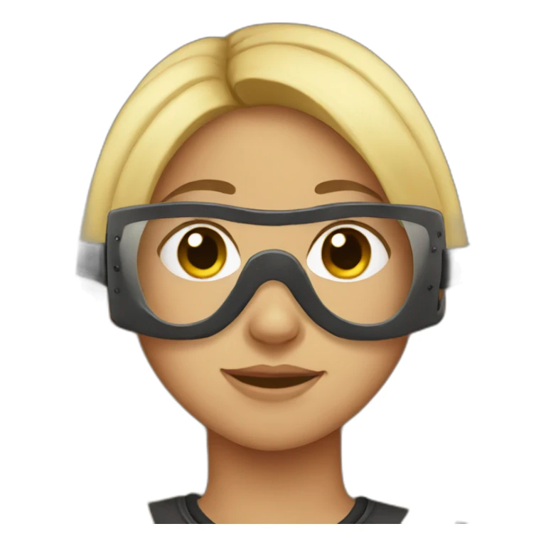 Girl wearing a horse mask sticker