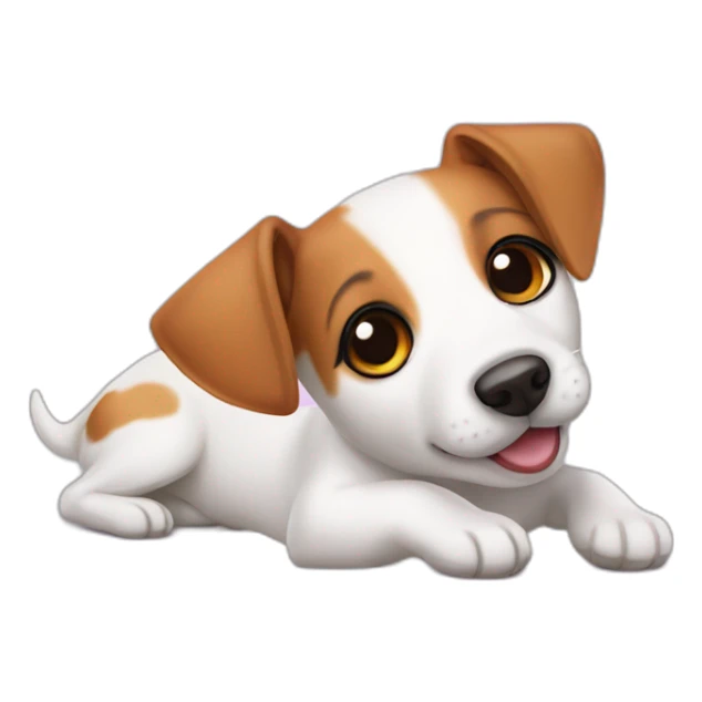 dog Jack Russell Terrier laying on her back sticker