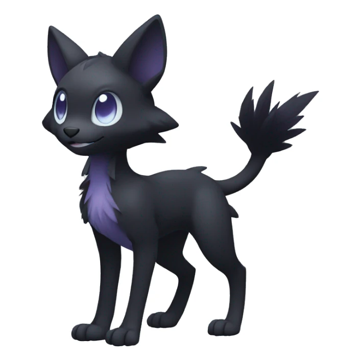 Cute cool shiny fantasy dark-shadow-themed animal hybrid Fakemon full body sticker