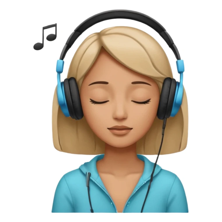 Woman listening to music with closed eyes sticker