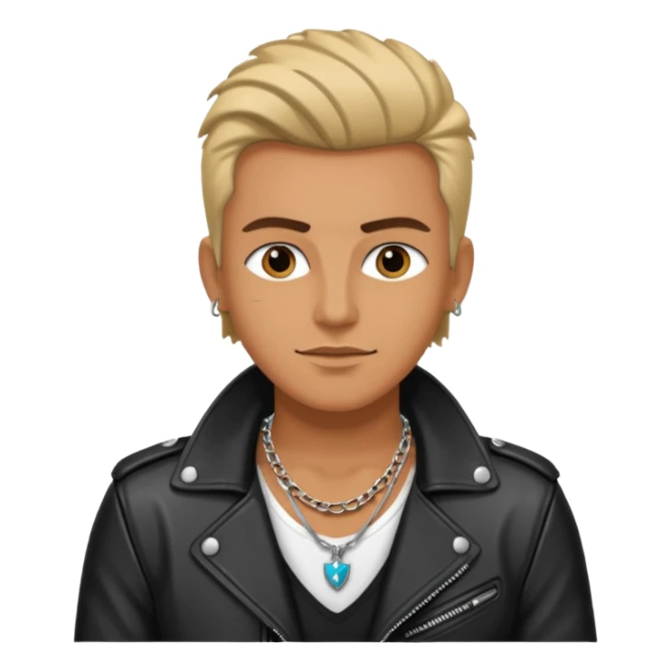 a rockstar wearing necklace, leather jacket sticker