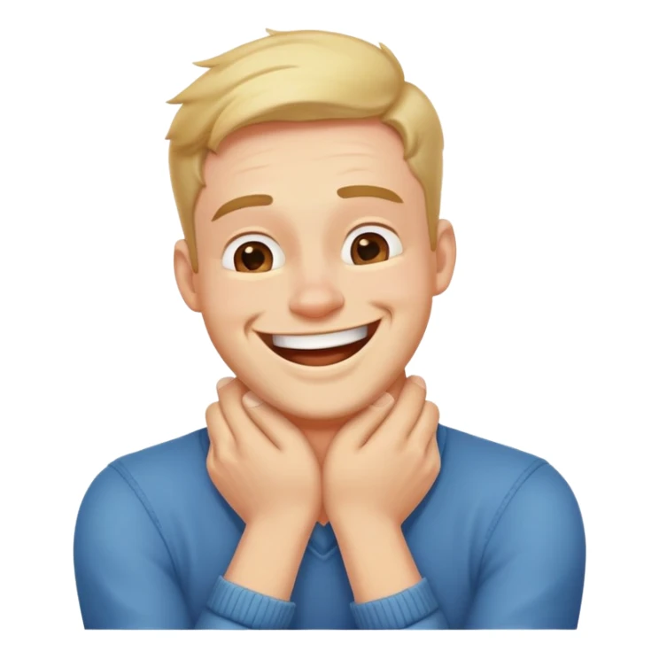 arms crossed hands holding neck laughing guy sticker