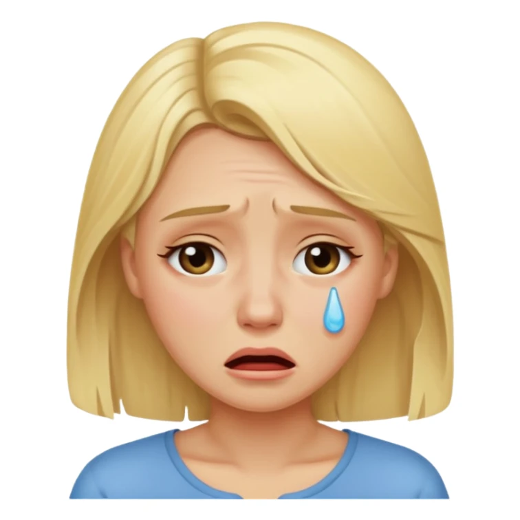 A blonde woman crying sticker