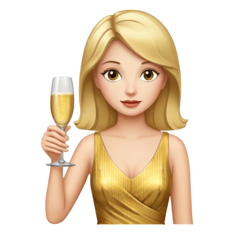 woman with shampane glass in golt dress sticker