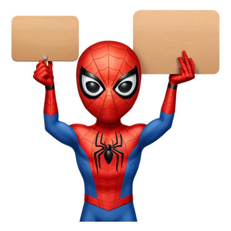 Spider-Man holding a sign that says short sticker
