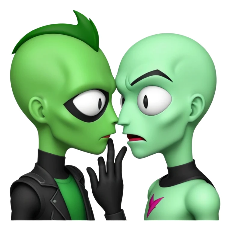 dib membrane and invader zim kiss sticker