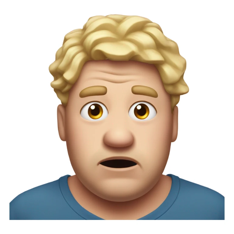 Fat white dude shocked big bulgy eyes sticker