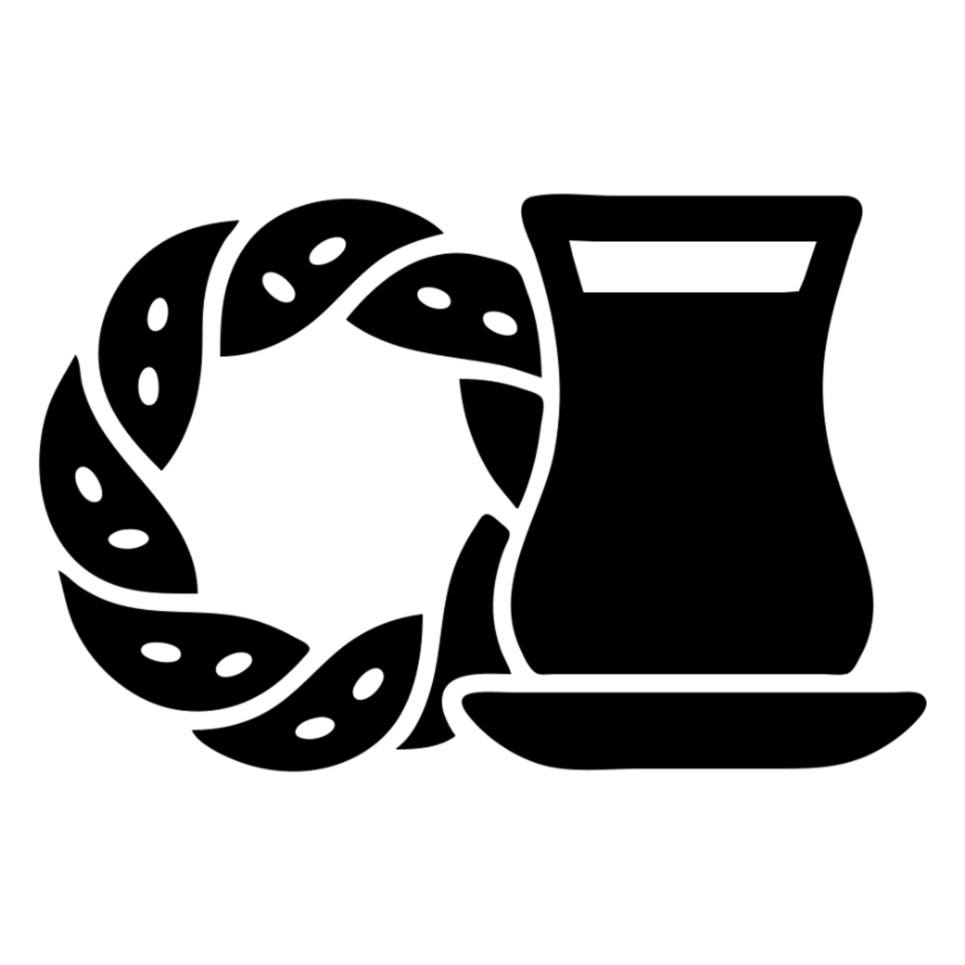 Add a traditional Turkish tea glass next to the simit, keeping the minimal flat icon style, with no background. sticker