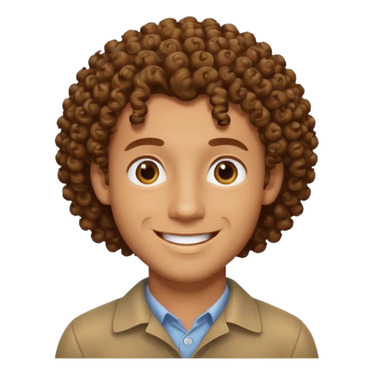 homme blanc brun avec cheveux frisés sticker